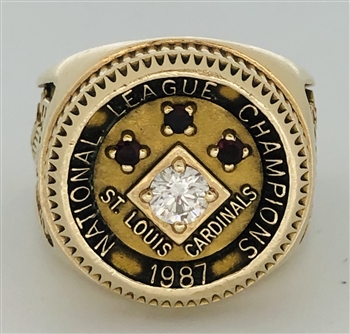 Lot Detail - 1987 ST. LOUIS CARDINALS NATIONAL LEAGUE CHAMPIONSHIP RING  ISSUED TO TEAM EMPLOYEE